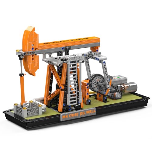 Mould King 17087 Ölquelle Bausteine Modell, 840 Teile Technik Ölfeldmodells Spielzeug Kit mit Motor, Klemmbausteine Engineering-Serie Bausatz als Geschenke und Sammlungen (14 Jahre und älter) von Mould King