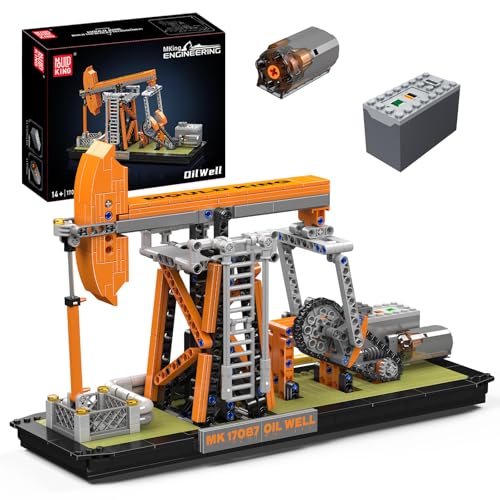 Mould King 17087 Technik Ölfeldmodells Bausatz, MOC Elektro Baumaschinen Modellbausteine Spielzeug Sammelgeschenk für Erwachsene (840 Teile) von Mould King