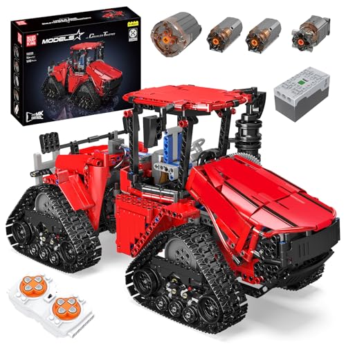 Mould King 18020 Technik Fernbedienung Traktor Bauklötze Bausatz, MOC Elektrischer Quadtrac 600 Spurtraktor, Schwere Baufahrzeug Traktor Klemmbausteine Spielzeug für Kinder/Erwachsene(1698+ PCS) von Mould King
