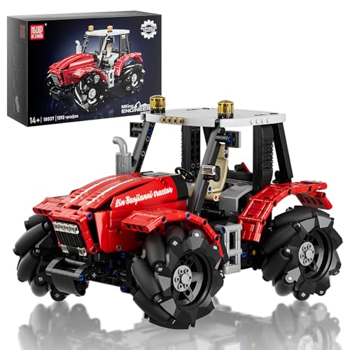 Mould King 18037 Technik Ferngesteuert Traktor Bauspielzeug Klemmbausteine Landwirtschaft All Terrain Geländewagen Bausteine Geschenke für Erwachsene und Kinder(1392 Teile) von Mould King