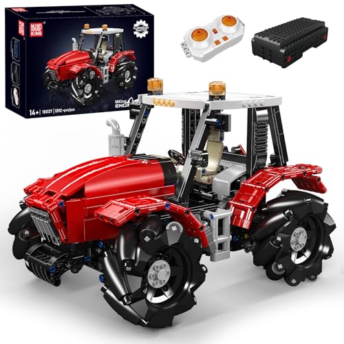 Mould King 18037 Technik Traktor Bauspielzeug, Ferngesteuerter All Terrain Fahrzeug Baufahrzeug Modellset, Bausteine Spielzeug Geschenke für Erwachsene und Kinder (1392 Teile) von Mould King