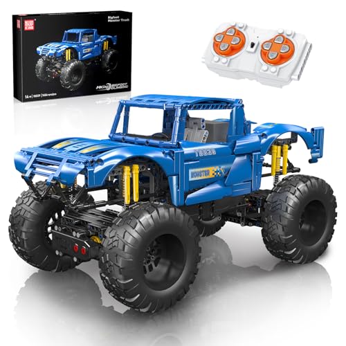 Mould King 18039 Technik Monstertruck Ferngesteuert Klemmbausteine Geländewagen Bausteine Bigfoot Monster Truck Spielzeug mit Motor für Drinnen und Draußen(1454 Teile) von Mould King