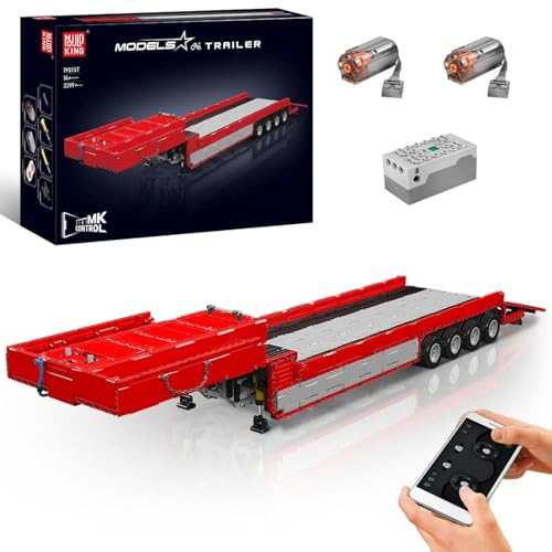 Mould King 19015T Technik Anhänger für LKW Modell Bausteine, 3399 Teile Pneumatischer Traktor Technology Mobile Pneumatische Abschlepplokomotive, Technologie Engineering-Serie von Mould King