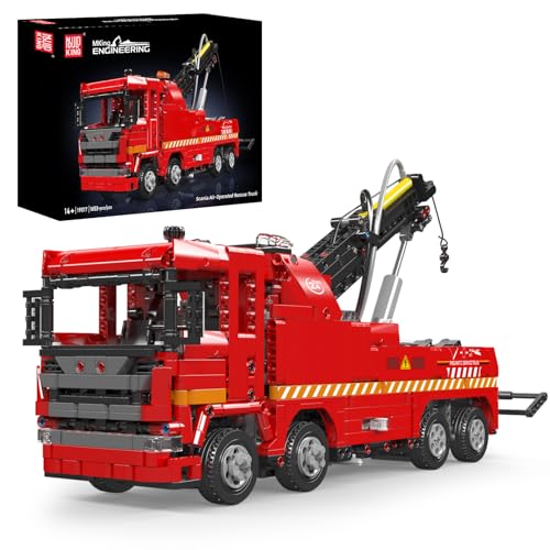 Mould King 19017 Krankenwagen, ferngesteuertes LKW-Spielzeug, luftgesteuerte Doppelkabine, mit Motoren und Batterie, Geschenk für Kinder ab 14 Jahren (1653+ Teile) von Mould King