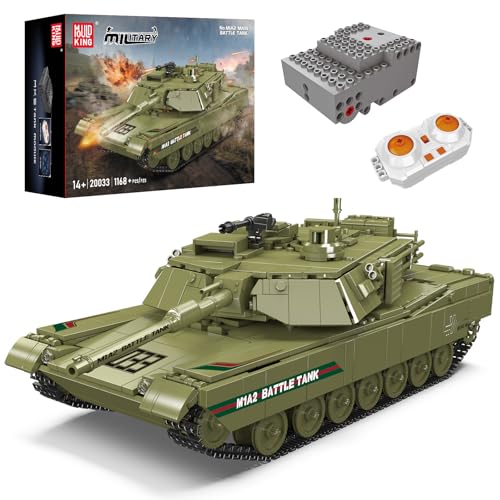 Mould King 20033 Technik ferngesteuert M1A2 Abrams Panzer Militär Bausteine Set,MOC WW2 Panzer Armee Modell Bauspielzeug Geschenk für Erwachsene Männer Klemmbausteine Bausatz (1168 Teile) von Mould King