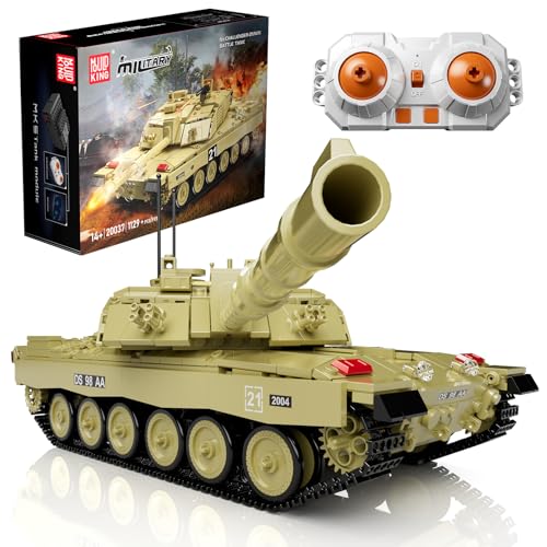 Mould King 20037 Technik Challenger 2 Hauptkampfpanzer Klemmbausteine mit Sound Ferngesteuert Panzer Bausteine Modell Militär Tanks Geschenk für Erwachsene und Kinder (1054 Teile) von Mould King