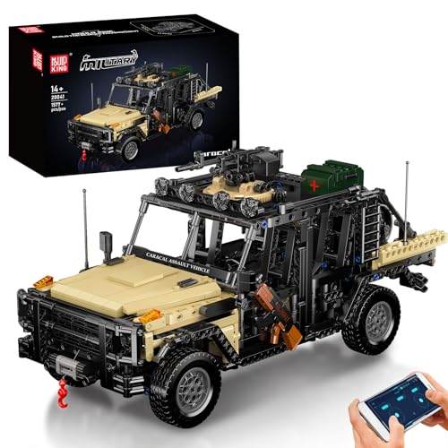 Mould King 20041 Technik Angriffs Geländewagen Modell, 1577 Teile Baustein Kletterfahrzeug Ferngesteuerte Fahrzeuge Bausteine mit Motor, 2.4 G Fernbedienung und App Dual Control von Mould King