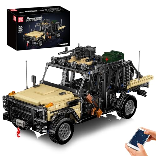 Mould King 20041 Technik MOC Sturmwagen-Baustein-Modell,SUV elektrisch ferngesteuertes militärisches Geländefahrzeug, APP All-Terrain-Fahrzeug Technologie Klemmbausteine Bausatz (1577+Teile) von Mould King