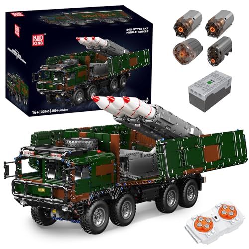 Mould King 20045 Technik Raketenauto LKW Bausteine MOC Militär Geländelastwagen Abschlepplokomotive Technologie Fahrzeug Klemmbausteine Bauset (4854 Teile) von Mould King