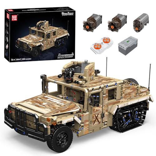 Mould King 20047 Technik LKW Bausteine MOC Militär Geländelastwagen Technologie Pickup Fahrzeug Klemmbausteine Bauset (2094 Teile) von Mould King