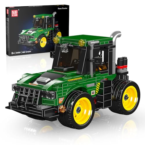 Mould King 24061 Technik Traktor Bausteine Modell Bauernhof LKW Mechanischer Traktor Klemmbausteine MOC Geschenk für Erwachsene und Jugendliche 8+(466 Teile) von Mould King
