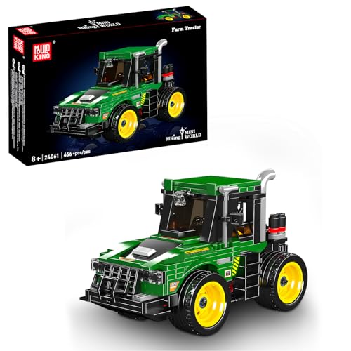 Mould King Traktor Bausatz, Landmaschinen Modell zum Bauen für Kinder/Erwachsene, Landwirtschafts-Spielzeug STEM Baufahrzeug (466+ Teile) von Mould King