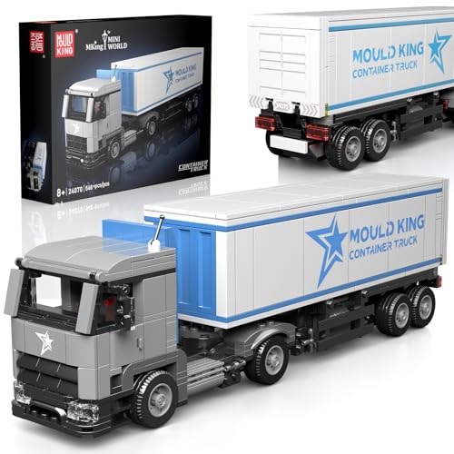 Mould King 24070 Container-LKW Modell Baustein Kit, Kreative Technik LKW Klemmbausteine Set Auto Modell Block, Geeignet für 8+ Kinder/Erwachsene/Sammler (548 Stücke) von Mould King