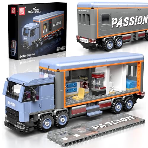 Mould King 24071 Schwerlast-Wohnmobil LKW Modell Baustein Kit, Kreative Technik LKW Klemmbausteine Set Auto Modell Block, Geeignet für 8+ Kinder/Erwachsene/Sammler (615 Stücke) von Mould King