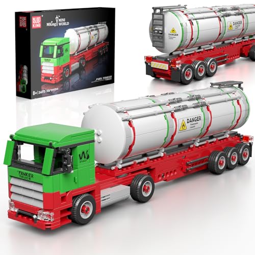 Mould King 24075 Tanklastzug LKW Modell Baustein Kit, Kreative Technik LKW Klemmbausteine Set Auto Modell Block, Geeignet für 8+ Kinder/Erwachsene/Sammler (556 Stücke) von Mould King