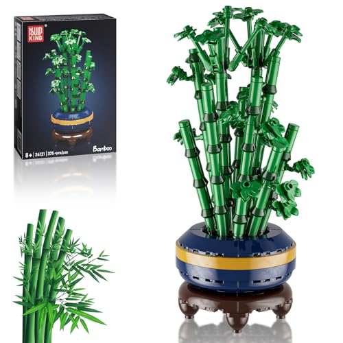 Mould King 24121 Klemmbausteine Pflanzen Bambus Blumen Bausteine für Mädchen mit Vase Künstliche Botanical Collection Bauspielzeug Kreatives Geschenk für Kinder Erwachsene(375 Teile) von Mould King