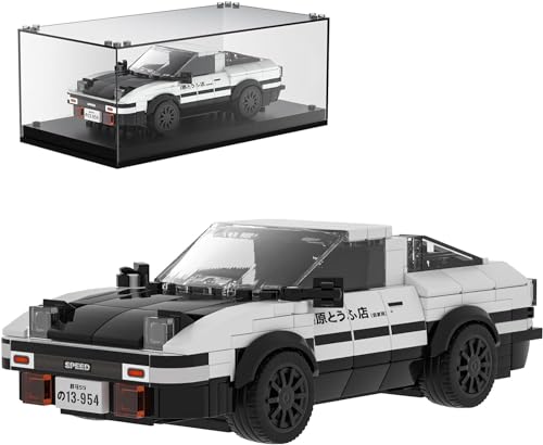 Mould King 27013 AE86 Rennwagen Bausteine Sportwagen Klemmbausteine mit Acryl-vitrine Modellbausatz zum Sammeln (427 Teile) von Mould King