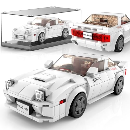 Mould King 27015 Technik Speed Champion Auto Bausteine Rennwagen Klemmbausteine Sportwagen Bauspielzeug mit Acryl Vitrine Modellautos zum Sammeln (369 Teile) von Mould King
