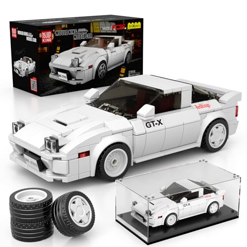 Mould King 27015 Technik Sportwagen Bausteinsets mit Acryl Vitrine Modellautos zum Sammeln, Geschenke für Kinder ab 8+ Jahren/Erwachsene Sammler Enthusiasten, (369 Teile) von Mould King