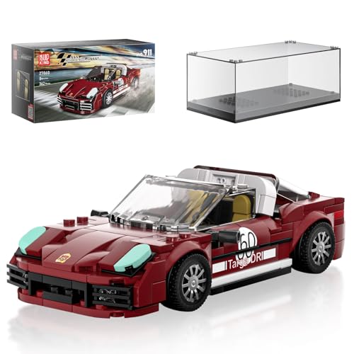 Mould King 27060 Technik Speed Champion Klemmbausteine Rennwagen 911 Sportwagen Bausteine Drift Auto Modell mit Acryl-Vitrine Geschenk für Jugendliche und Erwachsene(362 Teile) von Mould King