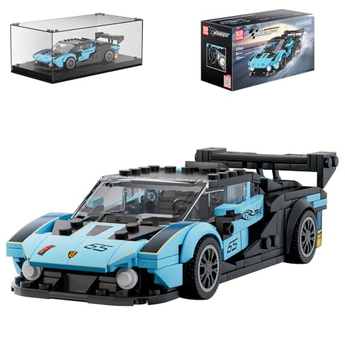 Mould King 27065 Technik Speed Champion Rennwagen Klemmbausteine SCV12 Sportwagen Bauspielzeug Auto Bausteine mit Acryl Vitrine Modellautos zum Sammeln (383 Teile) von Mould King