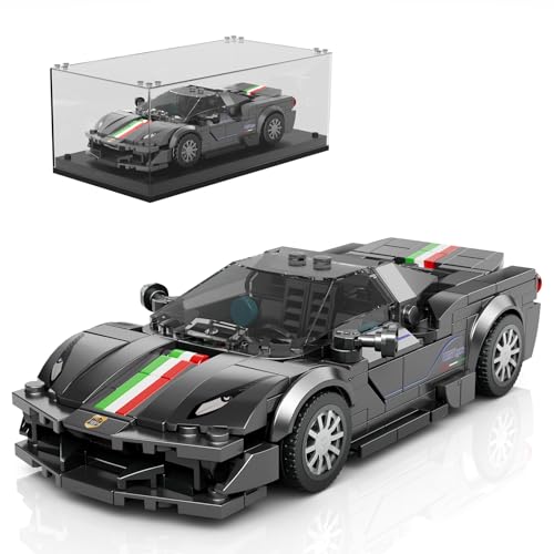 Mould King 27068 Technik Speed Champion Auto Bausteine F488 Sportwagen Klemmbausteine Rennwagen Bauspielzeug mit Acryl Vitrine Modellautos zum Sammeln (358 Teile) von Mould King
