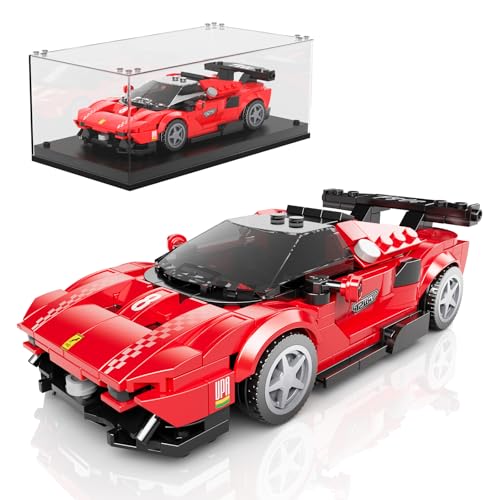 Mould King 27069 Speed Champion Sportwagen Klemmbausteine P80C Rennwagen Bausteine mit Acryl-Vitrine Drift Auto Modellautos Bausatz zum Sammeln(449 Teile) von Mould King