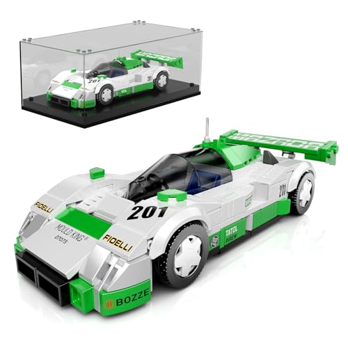 Mould King 27073 Technik Speed Champion 787B Rennwagen Klemmbausteine Sportwagen Bauspielzeug Auto Bausteine mit Acryl Vitrine Modellautos zum Sammeln (325 Teile) von Mould King