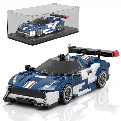 Mould King 27086 Technik Speed Champion Klemmbausteine Auto Supersportwagen Bausteine Set Rennwagen F488GT3 mit Acryl Vitrine Geschenke für 8+ Kinder und Erwachsene(410 Teile) von Mould King