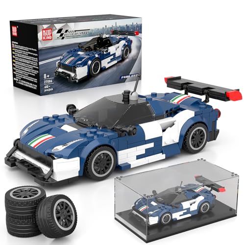 Mould King 27086 Technik Sportwagen Bausteinsets mit Acryl Vitrine Modellautos zum Sammeln, Geschenke für Kinder ab 8+ Jahren/Erwachsene Sammler Enthusiasten, (410 Teile) von Mould King
