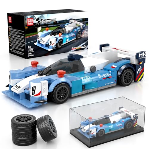 Mould King 27099 Technik Sportwagen Bausteinsets mit Acryl Vitrine Modellautos zum Sammeln, Geschenke für Kinder ab 8+ Jahren/Erwachsene Sammler Enthusiasten (396 Teile) von Mould King