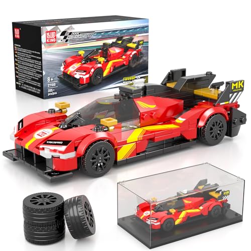 Mould King 27100 Technik Sportwagen Bausteinsets mit Acryl Vitrine Modellautos zum Sammeln, Geschenke für Kinder ab 8+ Jahren/Erwachsene Sammler Enthusiasten (355 Teile) von Mould King
