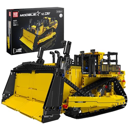 Mould King 15071 Technik Ferngesteuert Bulldozer Bausteine CAT D11 LKW Bauspielzeug Kran Baufahrzeug Klemmbausteine mit Motors für Kinder und Erwachsene (1508 Teile) von Mould King