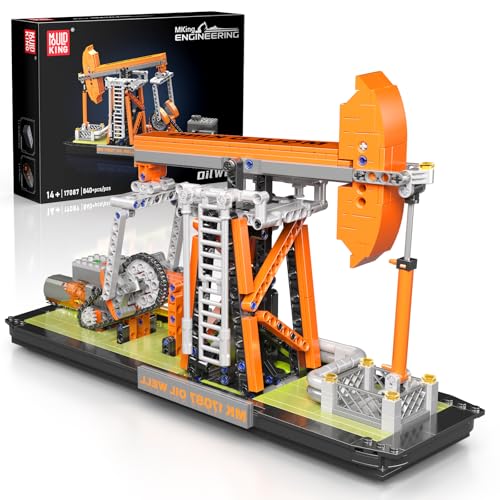 Mould King Bohrturm Bauset, Konstruktions-Baukasten für Ölbohrplattform mit Motor, 840 Teile STEM Spielzeug für Jungen ab 14 Jahren & Erwachsene, Technik-Bausatz (17087) von Mould King