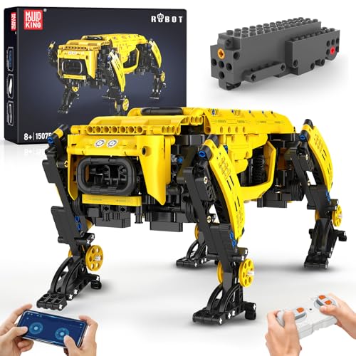 Mould King 15075 Technik Mechanischer Hund Bausteine, APP Fernbedienung Robot Dog Bausätze Spielzeug Geschenke für 8+ Jahre (921 Teile) von Mould King