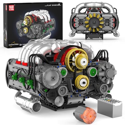 Mould King 10181 Technik Boxermotor Klemmbausteine Bausatz,Motor Technologie Sportwagen Elektromotorantrieb Kit Enthält Motor und Batteriekasten (2375 Teile+) von Mould King