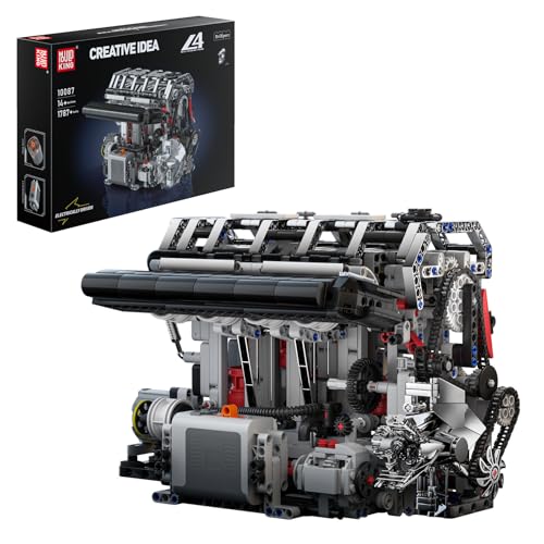 Mould King 10087 Technik L4 Motor Bausatz Bausteine Spielzeug Motorenkit Engine Kit Klemmbausteine Geschenke Für Ab 14 Jahre Erwachsene(1787 Teile) von Mould King