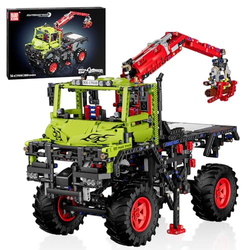 Mould King Geländewagen Bauset, Konstruktions-Baukasten für Allrad-Offroad-Truck Modell mit Motor, 2002 Teile STEM Spielzeug für Jungen ab 14 Jahren & Erwachsene, Technik-Bausatz (17038) von Mould King