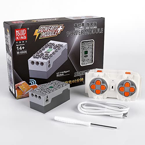 Mould King M006 4.0 Powered Module, inklusive wiederaufladbarer Fernbedienung und Batteriebox, 4 Power Output Port Upgrade Zubehör (APP-Steuerung/programmierbar), kompatibel mit -Technik von Mould King