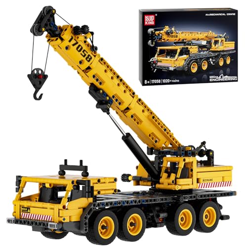 Mould King Technik 17058 Mechanischer Kran Bausteine Spielzeug Statische Version 997 Teile Klemmbausteine LKW Kranwagen Spielzeug Geschenk Für Kinder Ab 8 Jahre (Ohne Motor) von Mould King