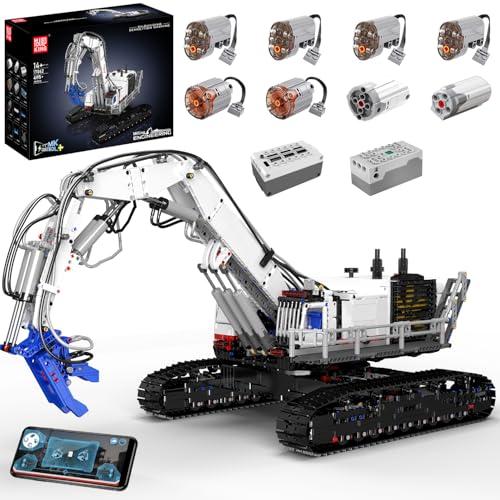 Mould King Mobiler Abbruchkran Bausatz, App-gesteuerter Motorisierter Bagger LKW Modellbau, Konstruktions-Spielzeug für Kinder/Erwachsene - Ideal für kreatives Spielen und Lernen (4195+ Teile) von Mould King