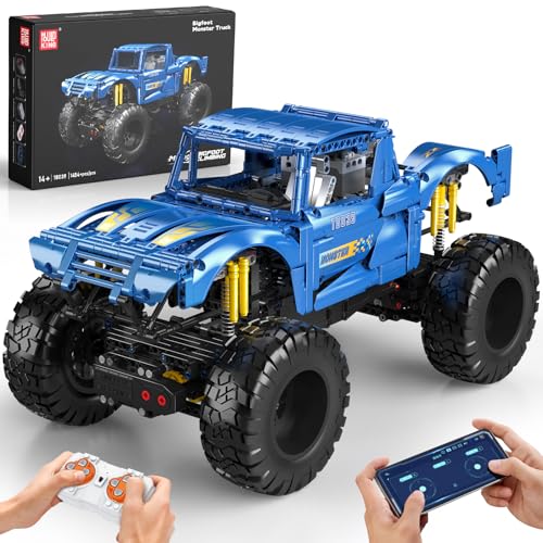 Mould King 18039 Technik Geländewagen-Bausatz, 1454 Teile Monstertruck-Kletterwagen mit Doppelsteuerung, RC-Buggy-Bausteinspielzeug für Jugendliche und Erwachsene ab 14 Jahren von Mould King