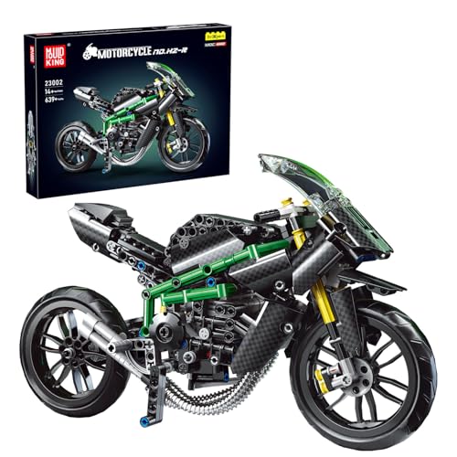 Mould King 23002 Technik Kawasak Ninjaa H2R Klemmbausteine Motorrad Spielzeug Rennen Supermotorrad Bausteine Kompatibel mit Andere Marken (639 Teile) von Mould King