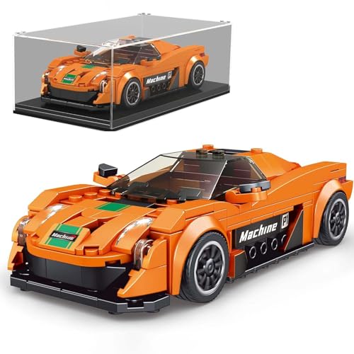 Mould King Speed Champions McLaren P1 Modellauto-Bauset mit Vitrine, 27004 Superauto-Bausteine, Rennwagen-Spielzeug für Erwachsene und Kinder ab 8 Jahren, 306 Teile von Mould King