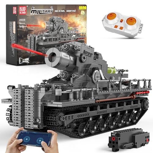 Mould King 20028 Technik Panzer Bausteine, 1648 Teile Militär Panzer Spielzeug Bausteine Konstruktionsspielzeug mit Motor, Geschenk für Erwachsene und Kinder 16 Jahre von Mould King
