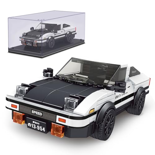 Mould King Technik 27013 Speed Champion AE86 Rennwagen Bausteine Sportwagen Klemmbausteine mit Acryl-vitrine Modellbausatz zum Sammeln (399 Teile) von Mould King