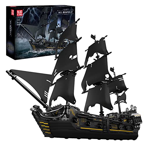 Mould King Technik Piratenschiff Modell,Black Pearl Segelschiff, 2868 Teile Groß MOC Bausteine, DIY Modellbausatz Technologie Klemmbausteine Bausatz von Mould King