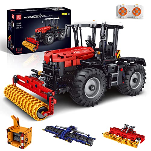 Mould King 17020 Technik Ferngesteuerter Traktor Bausteine 4-in-1 RC Rasenmaeher Klemmbausteine Mähdrescher Spielzeug für Landmaschinenliebhaber(2716 Teile) von Mould King