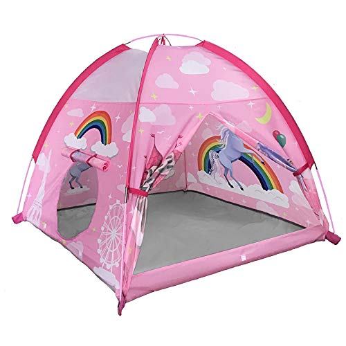 MountRhino Kinder-Spielzelt, 121,9 x 121,9 x 106,7 cm, rosa Einhorn-Prinzessinnen-Spielhaus, Zelt für Kinder, für drinnen und draußen, Kuppelzelt für Mädchen, Jungen, Camping, Spielplatz, perfektes MountRhino Kinder-Spielzelt, 121,9 x 121,9 x 106,7 cm, rosa Einhorn-Prinzessinnen-Spielhaus, Zelt für Kinder, für drinnen und draußen, Kuppelzelt für Mädchen, Jungen, Camping, Spielplatz, perfektes von MountRhino