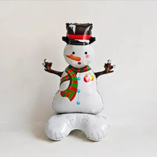 120 cm großer stehender Weihnachts-Schneemann-Ballon – Luftfüll-Folie, Party-Dekoration für Weihnachtsfeiern von Mounteps